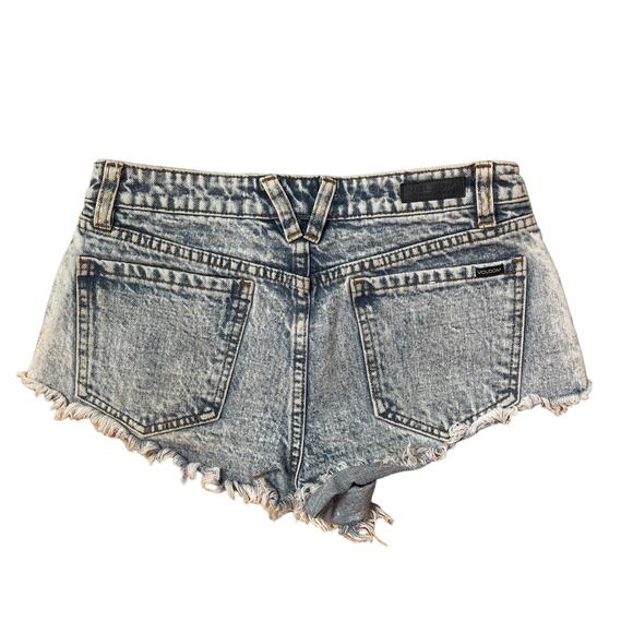 Volcom Micro Fit Acid Wash Denim Shorts Size 26 - Picture 2 of 4